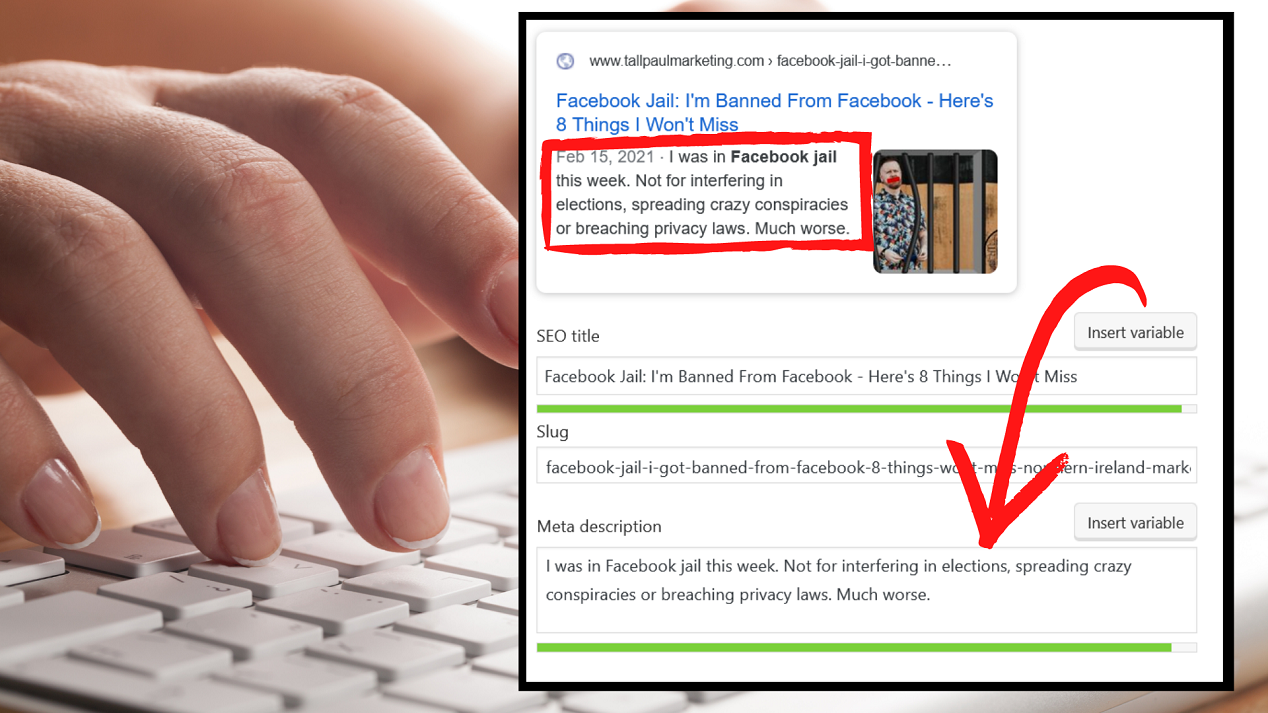How to structure your blog and news content so Google can find it - The importance of meta descriptions - Ireland Copywriter