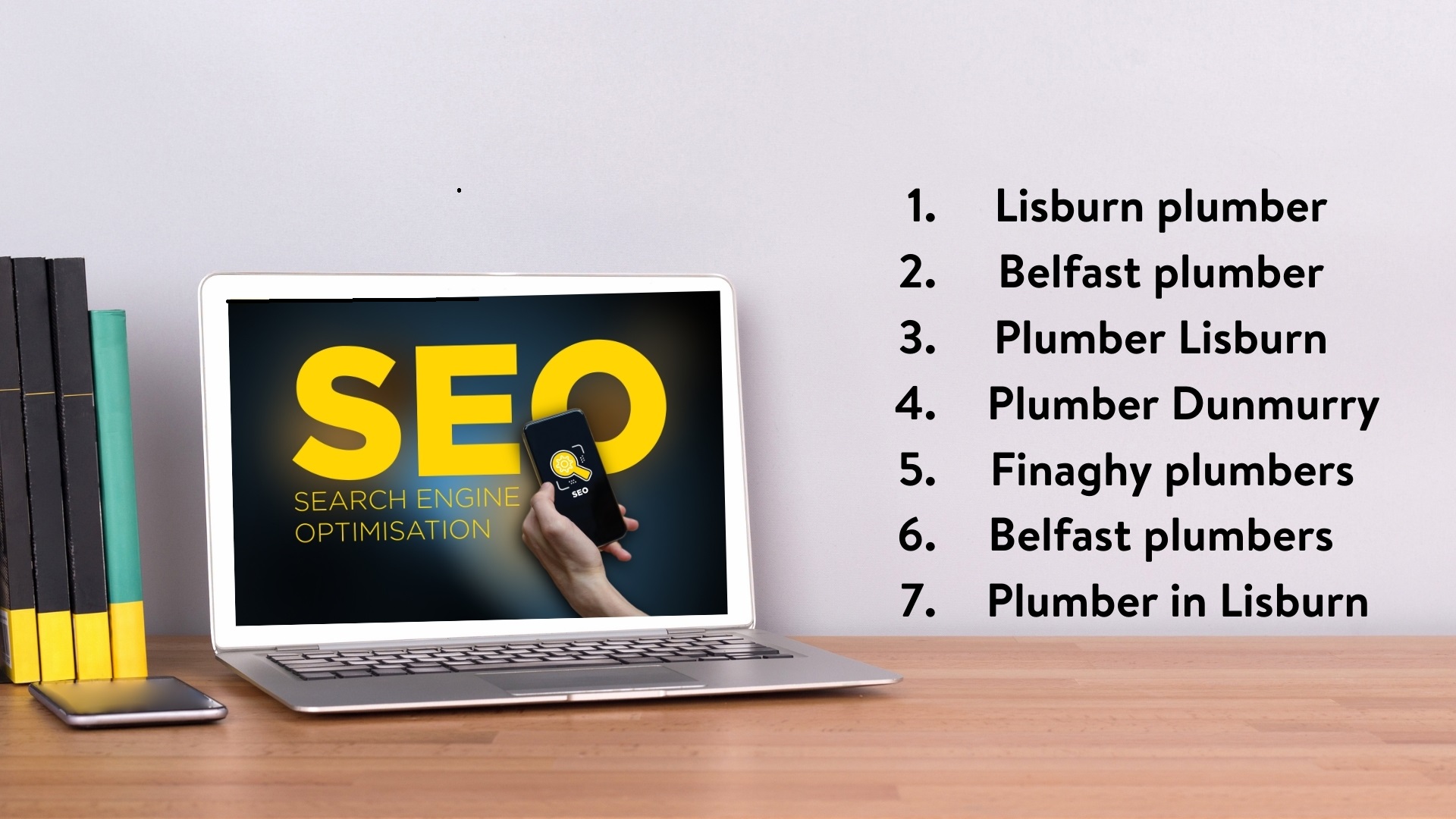 Use keywords and key phrases throughout your content to search engine optimise - Website content writer Northern Ireland